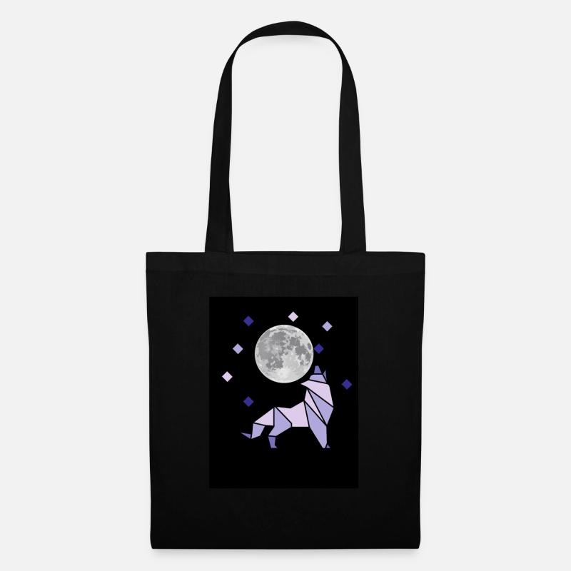 Moon and Wolf🌑🐺 - Stoffbeutel - Schwarz