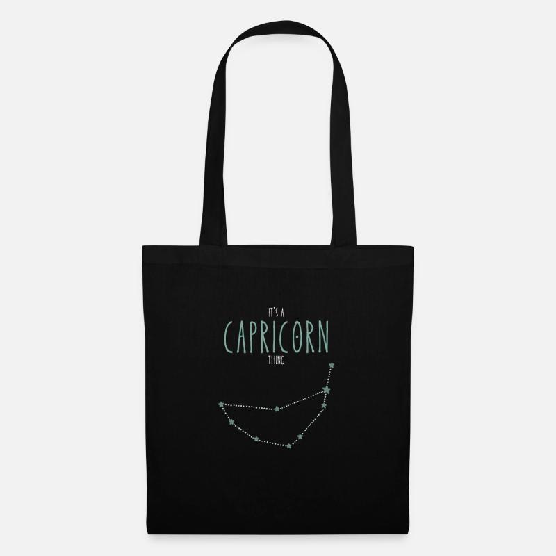 Capricorn Sternzeichen - Stoffbeutel - Schwarz