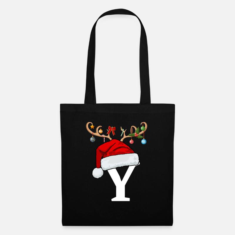 Brief Y Weihnachtsmütze - Stoffbeutel - Schwarz