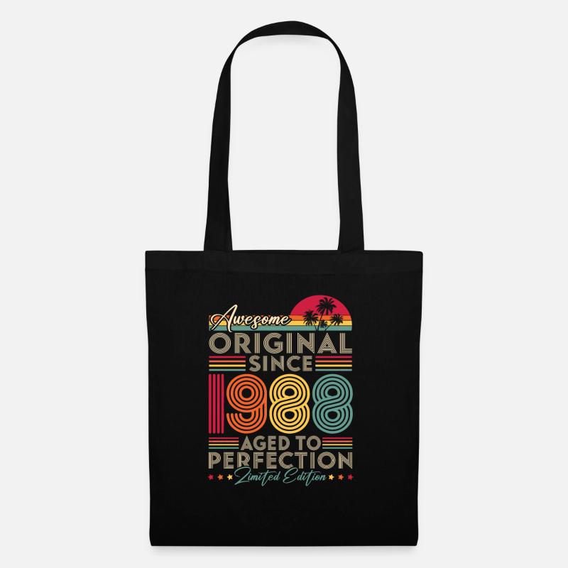 1988 Vintage Original Retro Geburtstagsgeschenk - Stoffbeutel - Schwarz