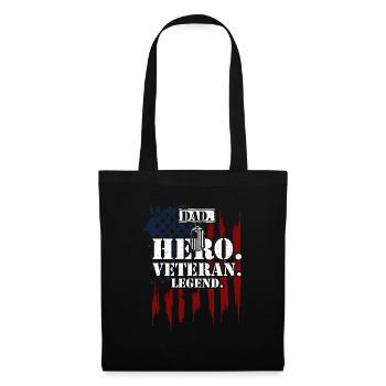 Dad. Hero. Veteran. Laying. - Tote Bag - black - Front