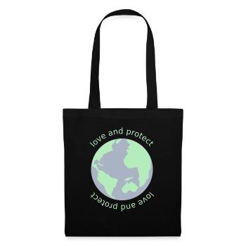 Aimer et protéger la planète Terre Cadeau climatique - Sac en tissu - noir - Devant