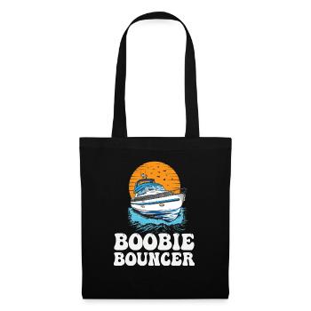 Boobie Bouncer Funny Motorboating Quote Pontoon - Stoffbeutel - Schwarz - Vorne