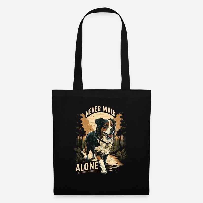 Never Walk Alone - süßes Offizielles Gassi Shirt - Stoffbeutel - Schwarz