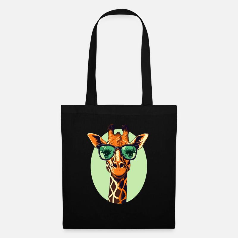 Giraffe with glasses - Tote Bag - black