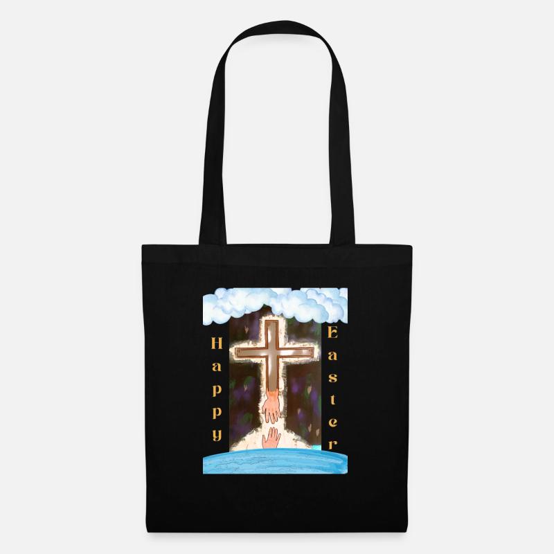 Religiöse Ostern - Stoffbeutel - Schwarz