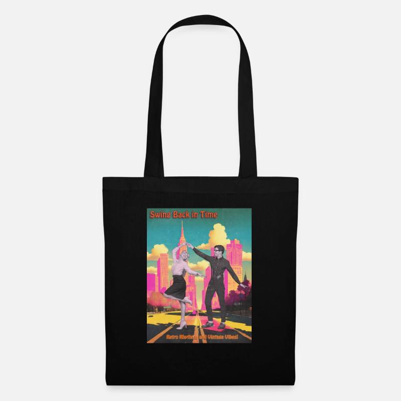 Retro-Dance-Vibes - Stoffbeutel - Schwarz