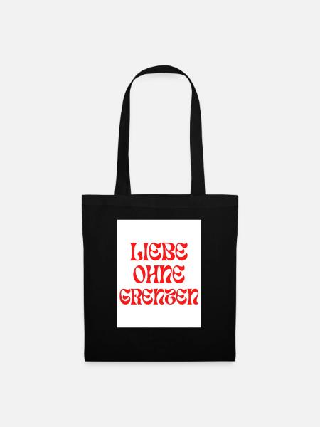 Liebe ohne Grenzen - Stoffbeutel - Schwarz