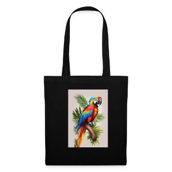 Perroquet - Sac en tissu - noir - Devant