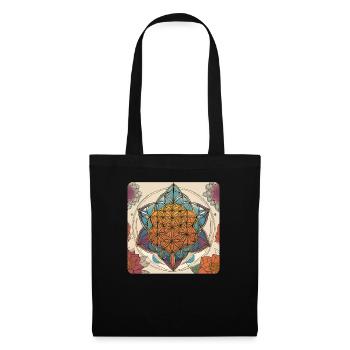 Fleur de Vie - Fleur de Vie, Cadeau - Sac en tissu - noir - Devant