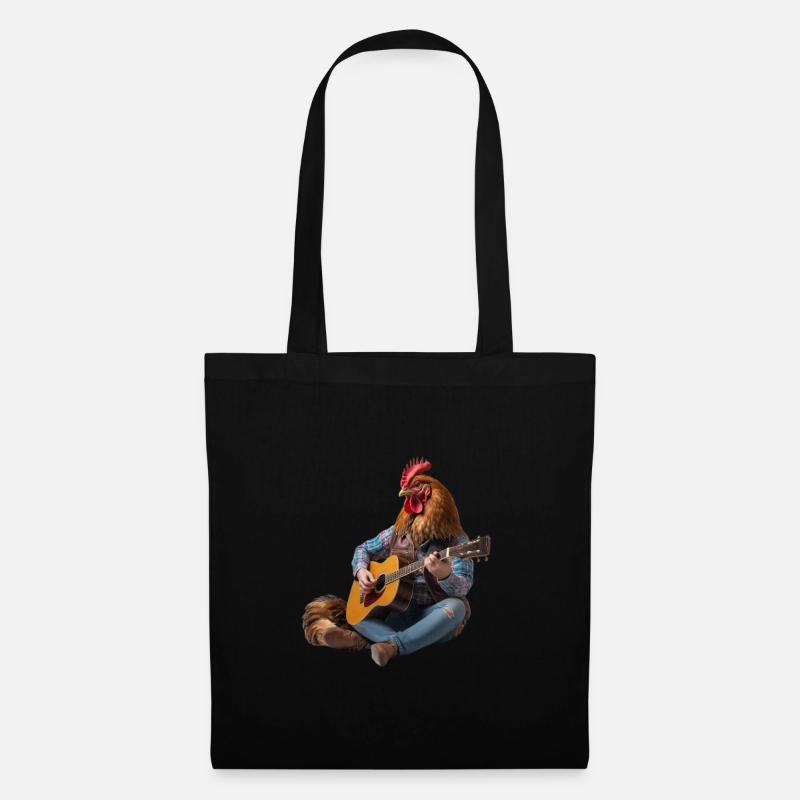 Rooster Hen Gitarre - Stoffbeutel - Schwarz