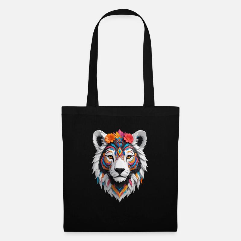 Colorful wild Cat - Stoffbeutel - Schwarz