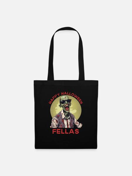 Happy Halloween Fellas Zombie - Stoffbeutel - Schwarz