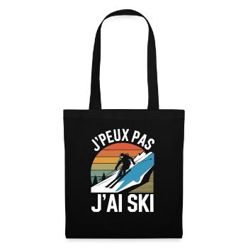 J'peux pas j'ai ski - Sac en tissu - noir - Devant