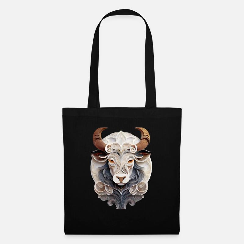 Sternzeichen Stier - Stoffbeutel - Schwarz