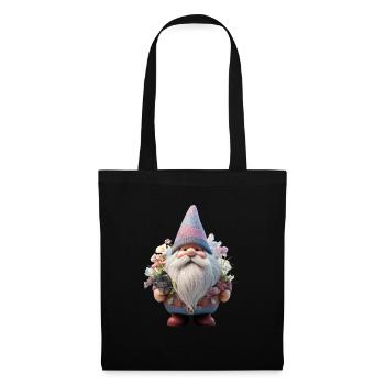 Nain de jardin Design fleur Chuchoteur - Sac en tissu - noir - Devant