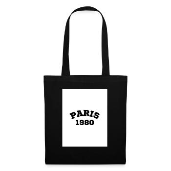 Paris white - Stoffbeutel - Schwarz - Vorne