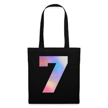 Numéro 7 coloré - Sac en tissu - noir - Devant