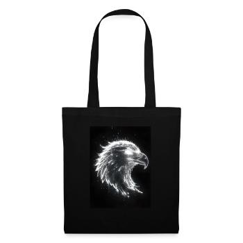 Adler Silhouette Licht Geschenk - Stoffbeutel - Schwarz - Vorne