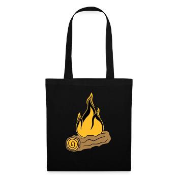 bois branche forêt arbre tronc gravure sur bois forêt feu son - Sac en tissu - noir - Devant