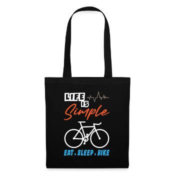 Life Is Simple Eat Sleep Bike - Stoffbeutel - Schwarz - Vorne