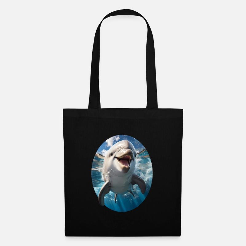 Delfin - Stoffbeutel - Schwarz
