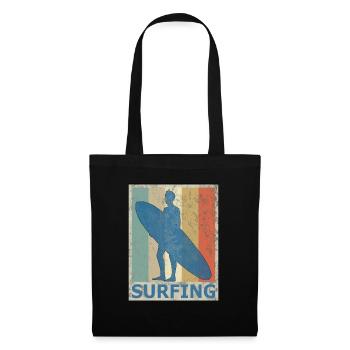 Planche de surf Surfers surf Vintage Style rétro - Sac en tissu - noir - Devant