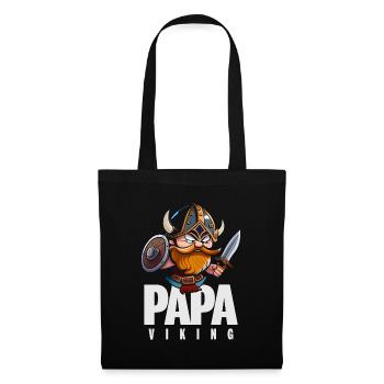 Papa viking rigolo dessin humour berserk valhalla - Sac en tissu - noir - Devant