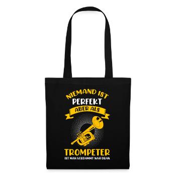 Trompeter Trompete Blasinstrument Jazz Musiker - Stoffbeutel - Schwarz - Vorne