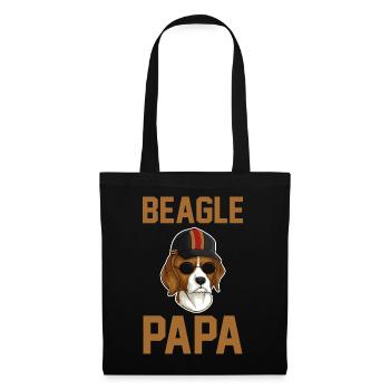 Hund Beagle Papa - Stoffbeutel - Schwarz - Vorne