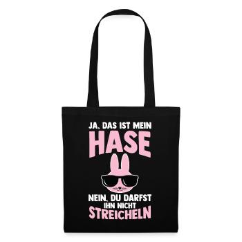 Nagetier Kaninchen Hase - Stoffbeutel - Schwarz - Vorne