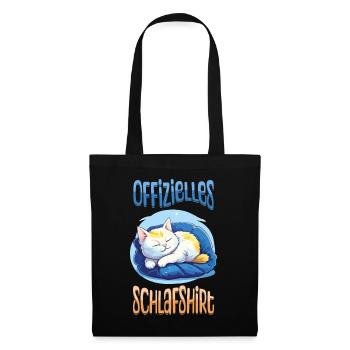 Official Sleep Shirt Cat Pajamas Cute Animal - Tote Bag - black - Front