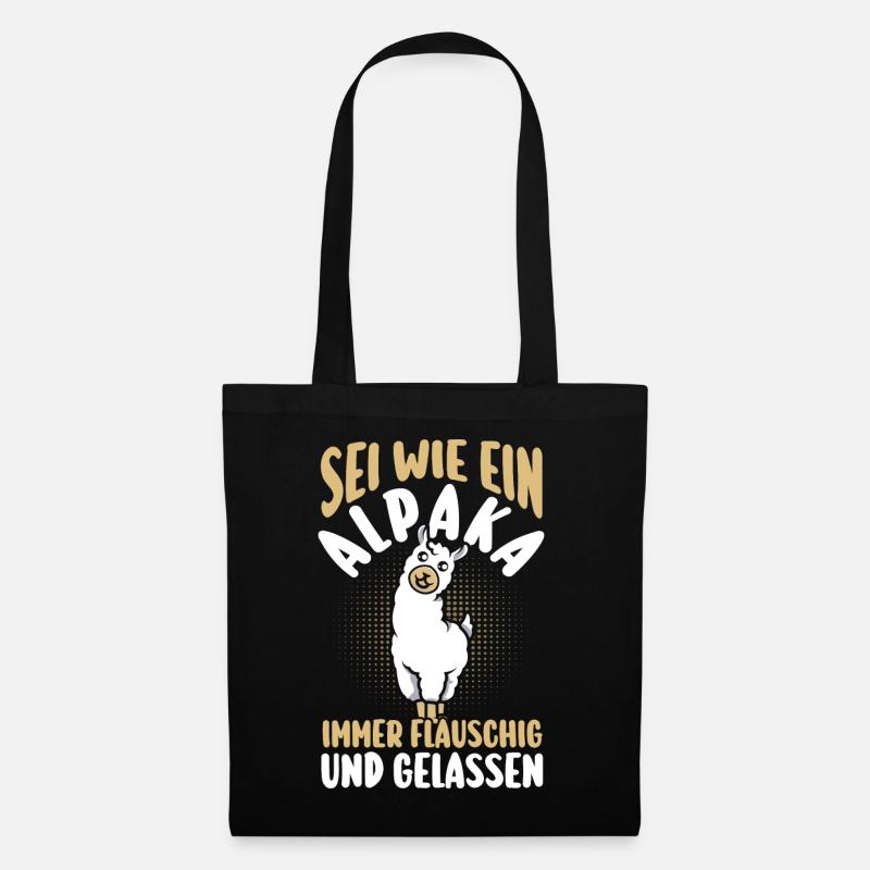 Alpaka - Stoffbeutel - Schwarz
