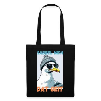 Don't babble that's okay Hamburg dialect seagull funny - Tote Bag - black - Front