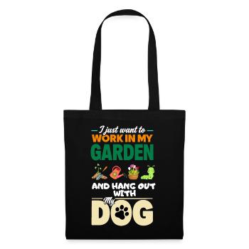 Garden Dog Gardener Allotment Flowers Funny - Tote Bag - black - Front