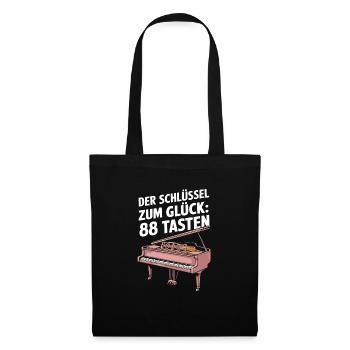 Pianist Konzertflügel Klavier und Piano Spieler - Stoffbeutel - Schwarz - Vorne