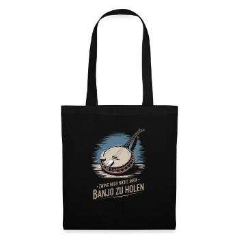 Banjo Spieler Bluegrass Musik Saiteninstrument - Stoffbeutel - Schwarz - Vorne
