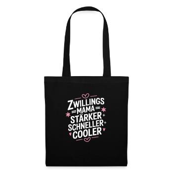 Zwillings Mutter Zwillingsmama Zwillinge Mama - Stoffbeutel - Schwarz - Vorne