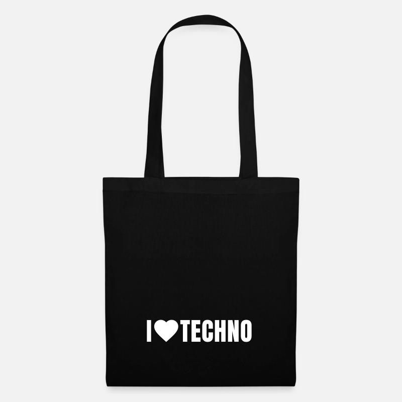 i love techno - Tote Bag - black