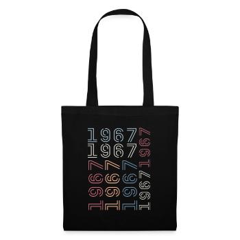 Jahrgang 1967 Geburtstagsgeschenk 1967 Retro 1967 - Stoffbeutel - Schwarz - Vorne
