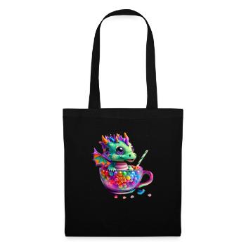 Little Cute Dragon in Cup Full of Candy - Tote Bag - black - Front