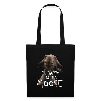 Be happy like a Moose - Stoffbeutel - Schwarz - Vorne