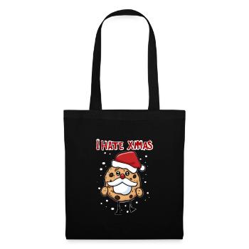 Ich hasse Weihnachten Lustiger Keks Cookie Advent - Stoffbeutel - Schwarz - Vorne