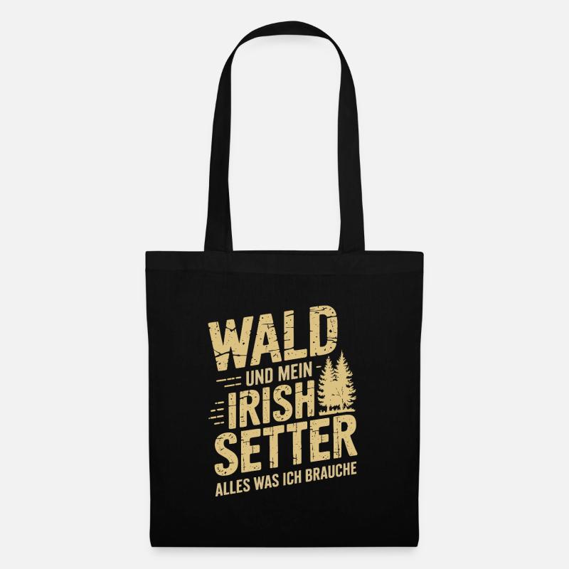 Wald und mein Irish Setter - Stoffbeutel - Schwarz