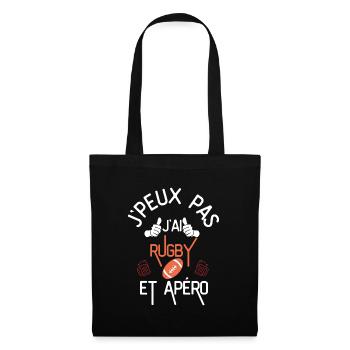 J Peux Pas J Ai Rugby et Apéro - Sac en tissu - noir - Devant