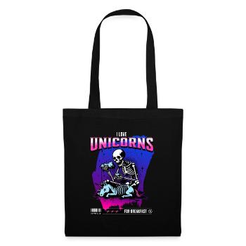 Anti-Unicorn Skull // Ich liebe Einhörner FS0231 - Stoffbeutel - Schwarz - Vorne