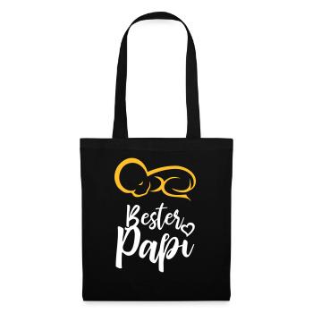 Bester Papi Vatertag Geschenk - Stoffbeutel - Schwarz - Vorne