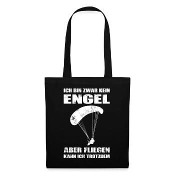 Paragliding Gleitschirmfliegen Geschenk - Stoffbeutel - Schwarz - Vorne