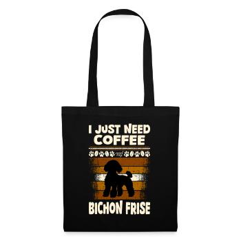 Bichon frisé - Sac en tissu - noir - Devant
