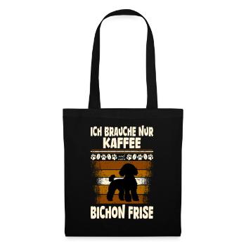 Bichon frisé - Sac en tissu - noir - Devant